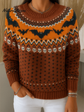 Women's Halloween Casual Crew Neck Sweater