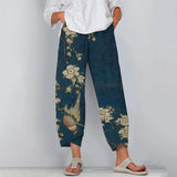Vintage Floral Print Casual Pants