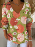 Women's Autumn Pumpkin Painting Art Print Casual Pullover Sweater