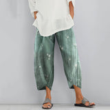 Vintage Floral Blended Cotton Loose Casual Pants