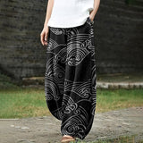 Women'S Japanese Waves Loose Casual Pants