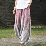 Women's Sakura Art Pocket Loose Casual Pants
