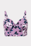 Lavender Purple Floral Cut & Sew Bikini Set