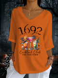 Women's Halloween 1692 Pick Your Poison Print Casual Half Sleeve Top