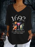 Women's Halloween 1692 Pick Your Poison Print Casual Half Sleeve Top