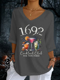 Women's Halloween 1692 Pick Your Poison Print Casual Half Sleeve Top