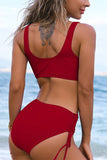 Solid High Waist Side-Tie Sexy Bikini