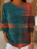 Women's Gradient Striped Casual Pullover Sweater