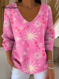 Women's Geometric Pattern Casual Print Pullover Sweater