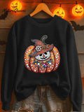 Lovely Halloween Pumpkin Art Print Casual Sweatshirt