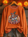 Lovely Halloween Pumpkin Art Print Casual Sweatshirt