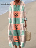 Women's Funny Halloween Pattern Art Print Cotton Dress