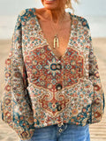 Women's Retro Ethnic Art Patterns Casual Pullover Sweater