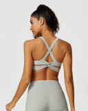 Comfort Ribbed Support Activewear Set (Sports Bra+Flare Pants+Sweatshirt)