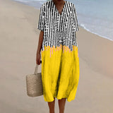 Women's Stripe Printed Flowy Dress