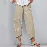 Flower And Bird Printed Loose Pants