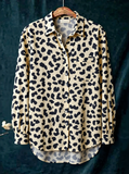 Women's Leopard Print Casual Cotton And Linen Shirt