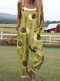 Women's Lovely Snail Art Print Casual Wide Leg Jumpsuit