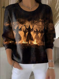 Women's casual Halloween witch sweater