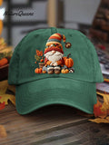 Autumn  Dwarf Pumpkin Art  Print Casual Hats