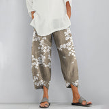 Cherry Blossom Print Loose Casual Pants