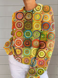 Women's Vintage Abstract Geometry Art Print Casual Pullover Sweater