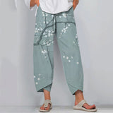 Vintage Floral Print Loose Casual Pants