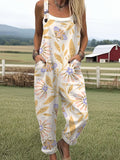 Women's Funny Butterfly Art Print Casual Wide Leg Jumpsuit