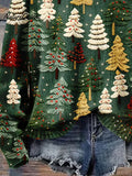 Christmas Gift Christmas Tree Art Print Knit Pullover Sweater