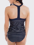 Halter Striped Tankini Set