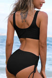 Solid High Waist Side-Tie Sexy Bikini