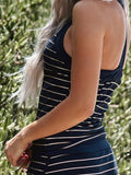 Halter Striped Tankini Set